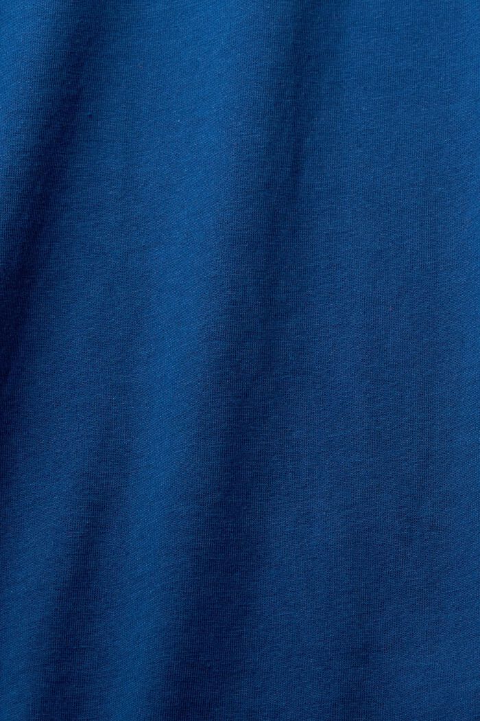 Logo Print Cotton T-Shirt, PETROL BLUE, detail image number 1